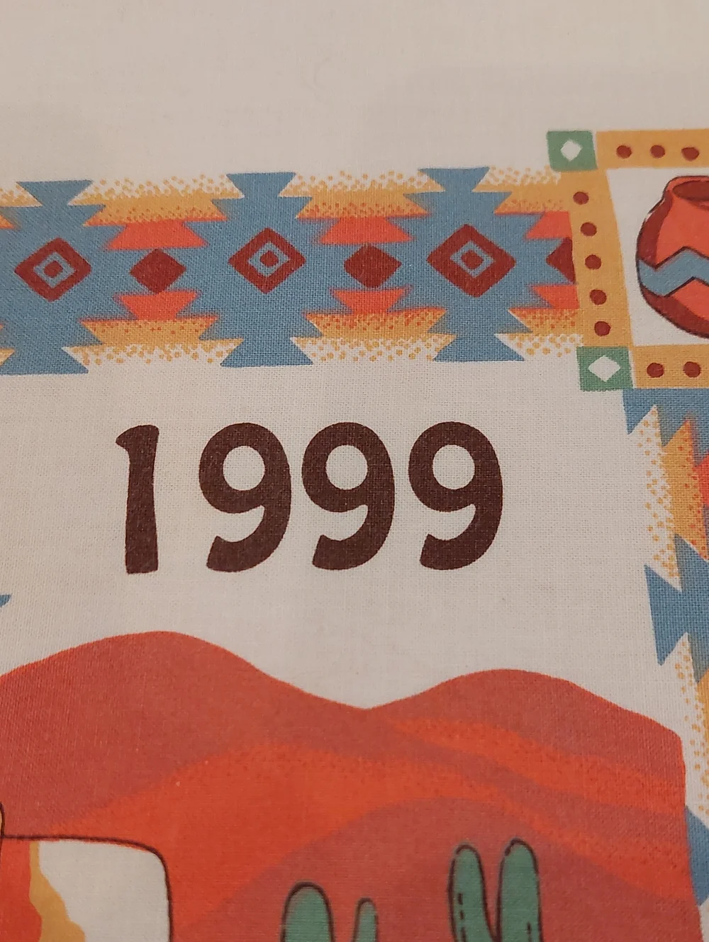Vintage 1999 'Mi Casa Es Su Casa' Southwestern Calendar Tea Towel NWOT